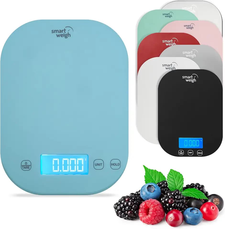 Smart Weigh Blue Kitchen Scale, 11 lb x 1g, Meal Prep & Portion Control