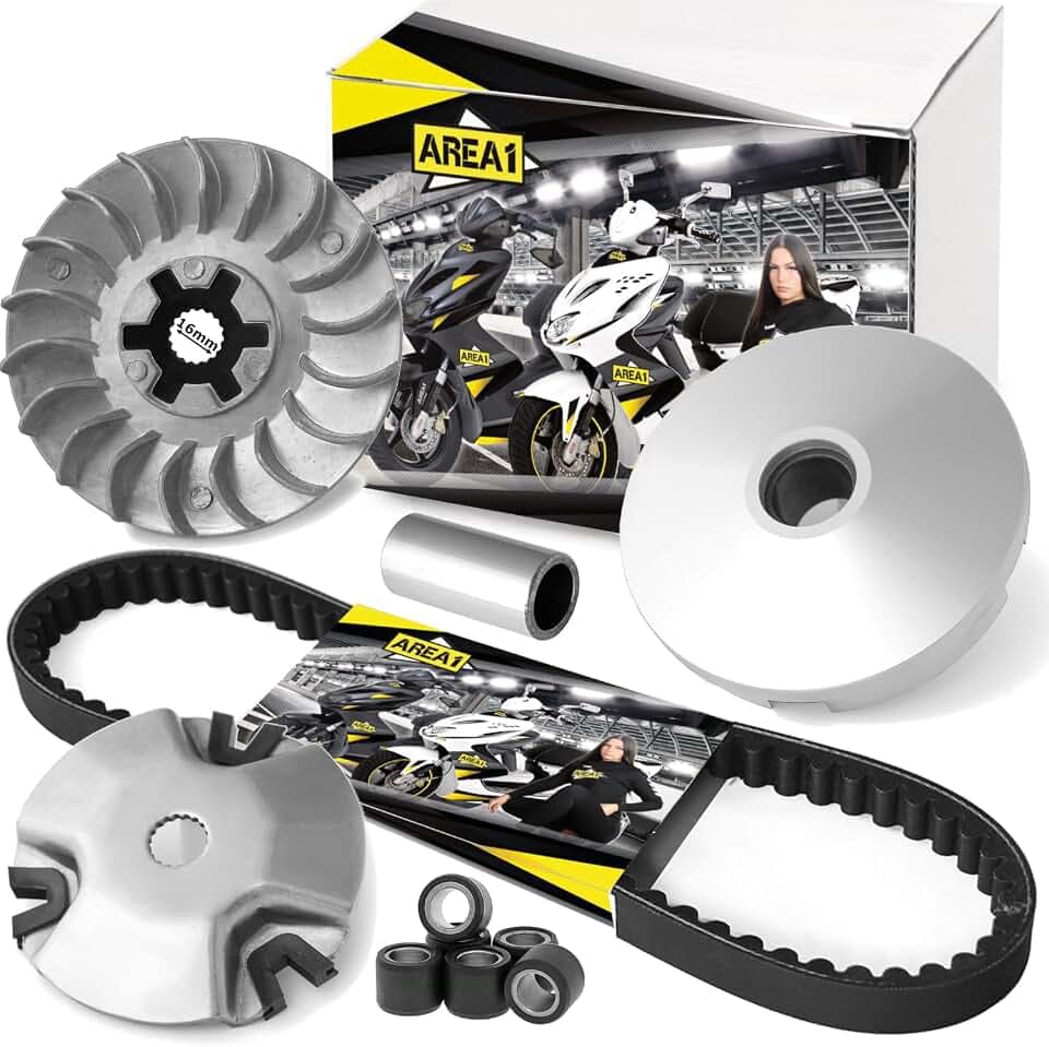 Area1 Ersatz Variomatik + Keilriemen für 50ccm 2Takt Motorroller von ATU Explorer AGM Nova Motors GT Union Longija Mawi RS Ultima Ride Sprint Tauris Benero TNG MuZ Forstinger Motorro JackFox (1E40QMB)