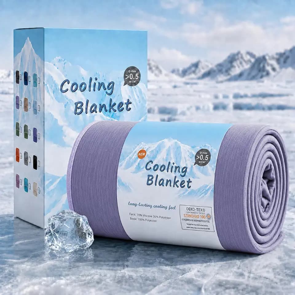 Topcee Cooling Blanket (90"x90"Queen Size) for Night Sweats Absorbs Heat to Keep Adults Cool on Warm Nights, Q-Max 0.5 Cooling Blankets for Hot Sleepers, Ultra-Cool Lightweight Blanket for Bed