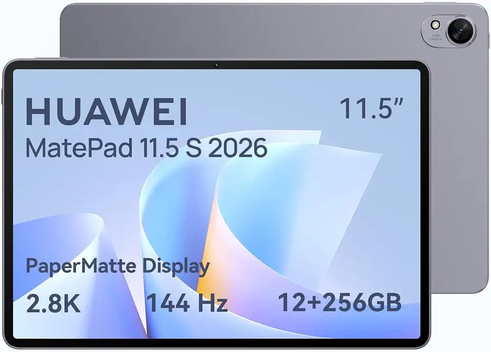 HUAWEI MatePad 11.5 S 2026 Tablet, 2.8K 144Hz Ultraklares PaperMatte Display, 12+256GB, 8800 mAh Akkus, 40W Supercharge, WiFi 6+, Bluetooth 5.2, GoPaint, Gaming