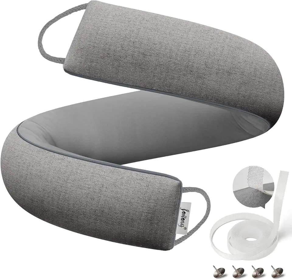 fowong Door Draft Stopper 30", Weighted Under Door Gap Filler, Grey