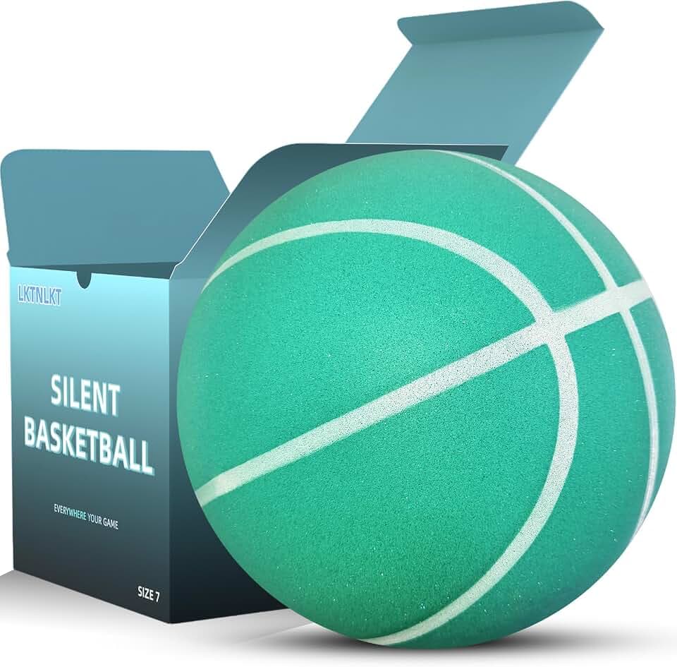 Silent Basketball Size 7 (29.5") – Grooved Airless Foam Indoor Basketball for Quiet Dribbling and Indoor Training, Pro PU Material – Achieve Real Feel Higher Bounce Quieter