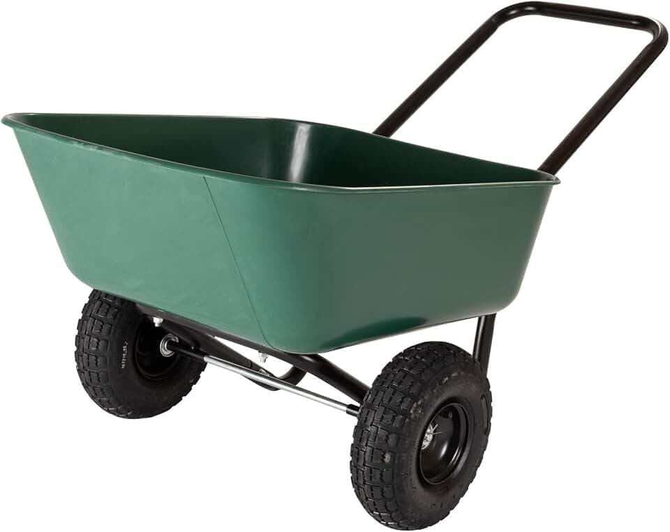 Garden Star 70019 Garden Barrow Dual-Wheel Residential Wheelbarrow Garden Cart