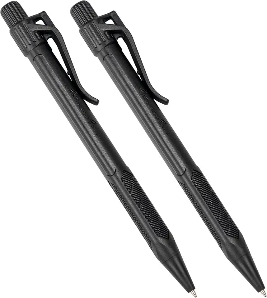 Rite in the Rain Weatherproof Durable Black Plastic Clicker Pen, Black Ink, 2 Pack (No. BK11-2)