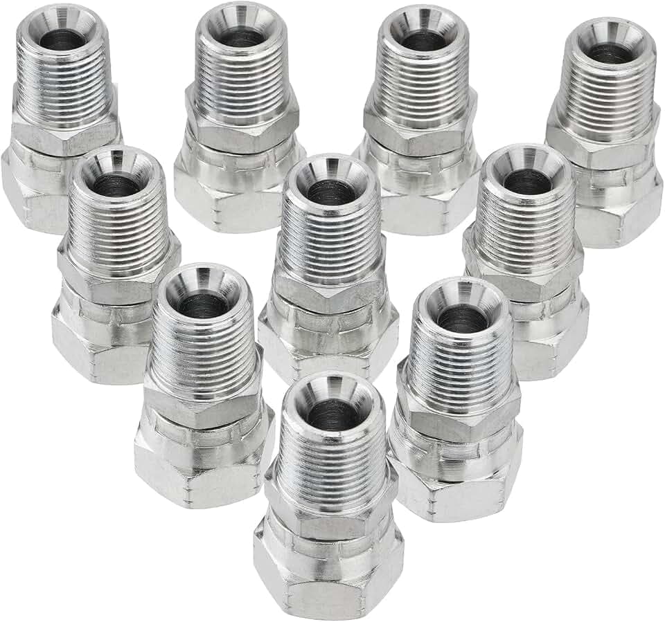 10PCS Hydraulic Adapter Fitting: 3/8" NPSM Female x 3/8" NPTF Male