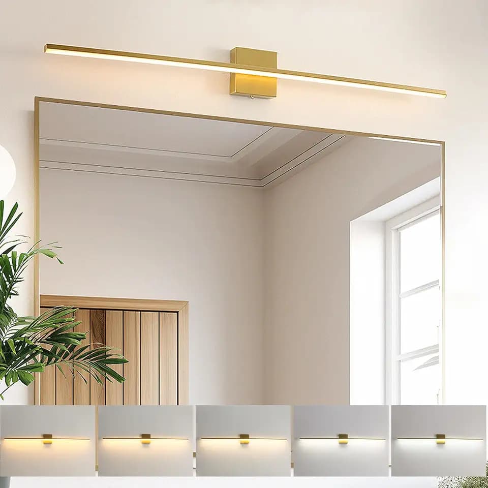 Brushed Gold Vanity Light 40 Inch Dimmable 5CCT LED