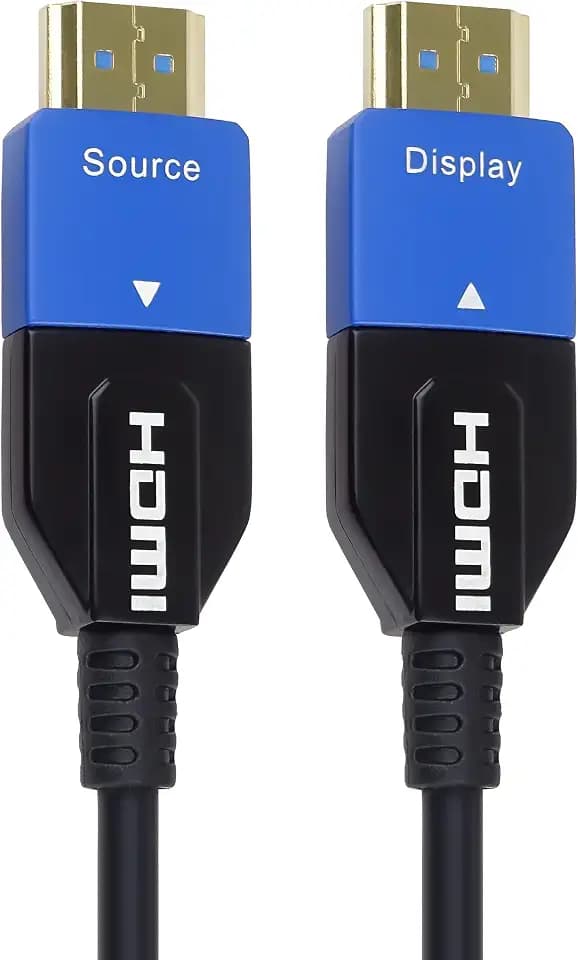 PremiumCord 8K Optisch Aktiv Glasfaserkabel HDMI 2.1, Ultra High Speed Kabel 48 Gbit/s, 3D, EDID, eARC, HDR, Auflösung 8K@60Hz 4320p, 4K@120Hz, Kompatibel mit PS5, Xbox, PC, TV, Vergoldet, Länge 10 m