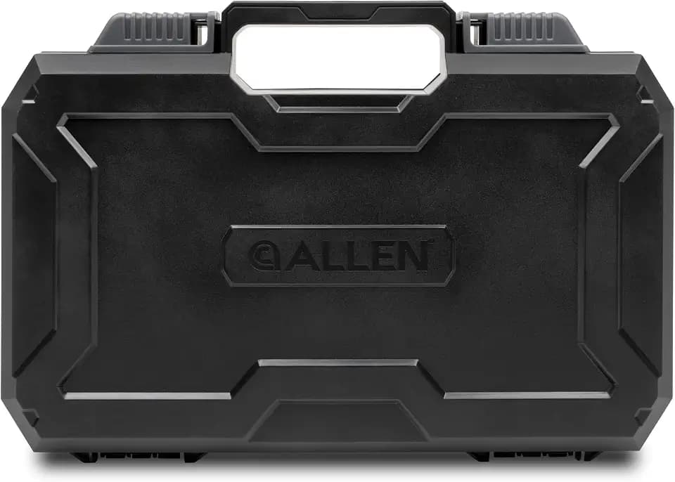 Allen Company Hardshell Pistol Case - Rigid Polymer Shell with Padded Foam Interior, Lockable Design & Carry Handle for Range, Travel & Home Storage - Black