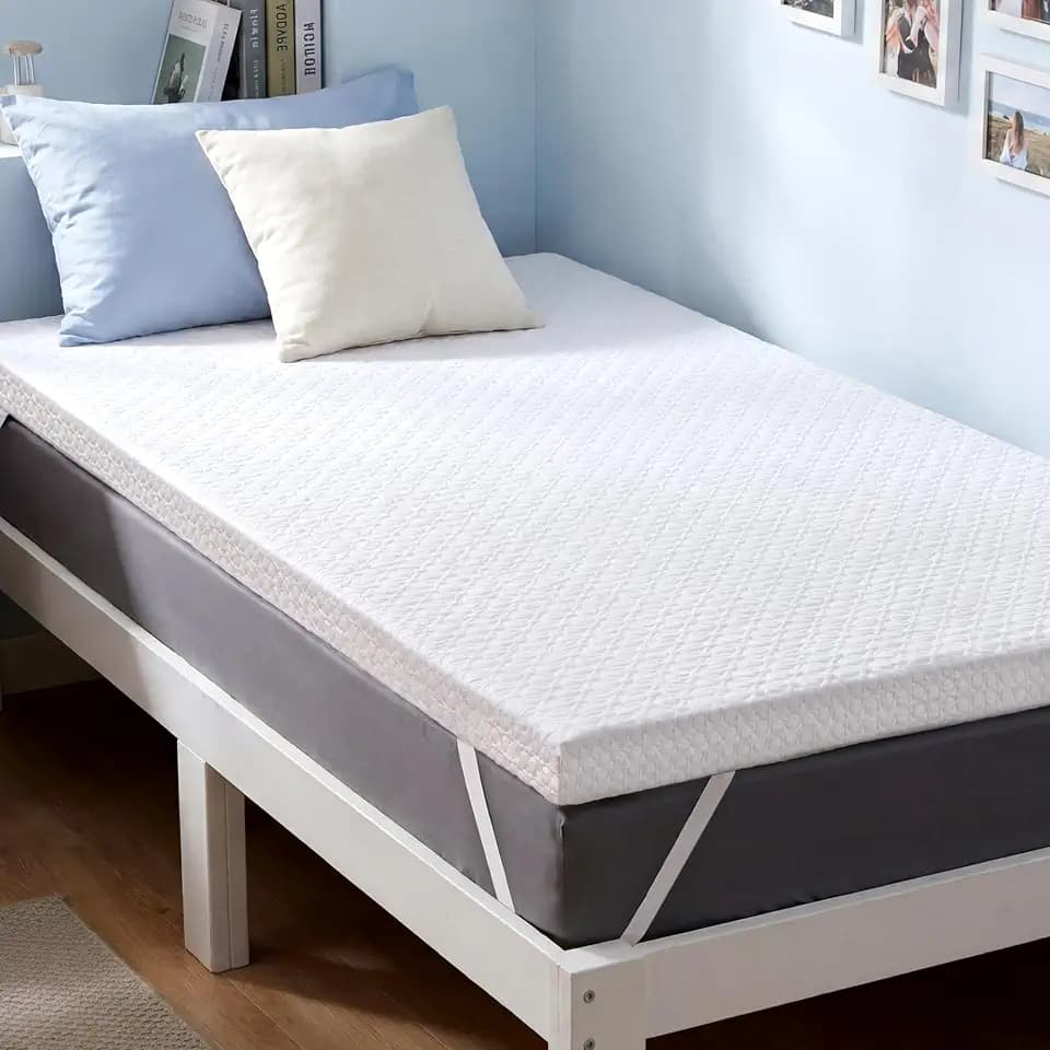 SINWEEK 3 Inch Gel Memory Foam Mattress Topper Twin XL Size for College Dorm, Ventilated High Density Pad for Body Pain, Bed Topper with Cooling Cover