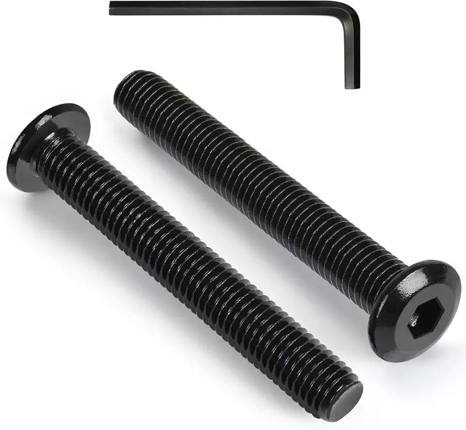 VGBUY M8-1.25 x 70 mm 12pcs Flat Head Hex Socket Cap Screws Metric M8 Bolts, 304 Stainless Steel 18-8, Black Zinc Plated, Full Thread, with Hex Spanner