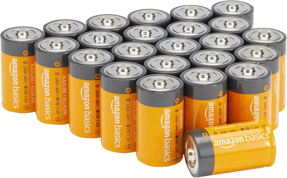 Amazon Basics Allzweck-Alkali-Batterien vom Typ D (Monozellen), 1,5 V, 5 Jahre lagerfähig, 24 Stück
