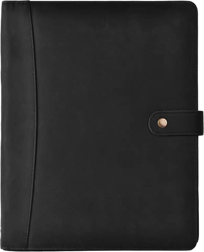 LEATHER VILLAGE Leather Portfolio for Men Women, Business Padfolio Folder