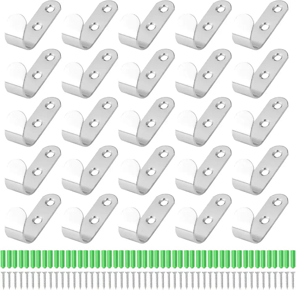 25 Stück Edelstahl Haken, Planenhaken Anhänger und Wandhaken, Vielseitige Befestigungshaken für Planenbefestigung, Kleiderhaken und mehr, Haken zum Schrauben, Robust und Langlebig