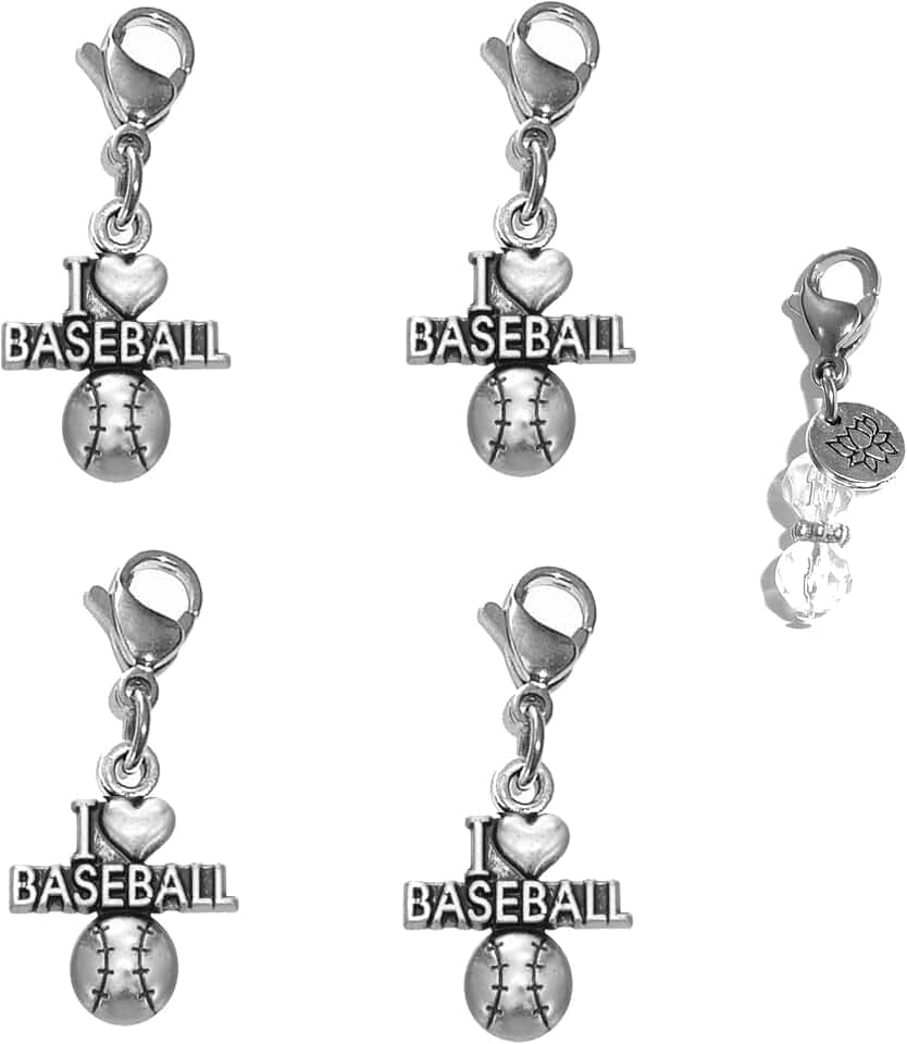 Hidden Hollow Beads 4 Clip On Charms for Purse, Handbag, Keychain, Zipper Pull, Backpack, Jewelry Accessory, USA