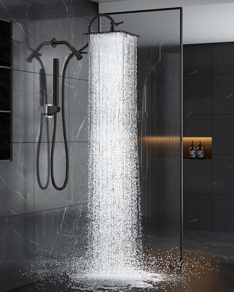 MakeFit All Metal 10" High Pressure Rain Shower Head with Handheld Combo