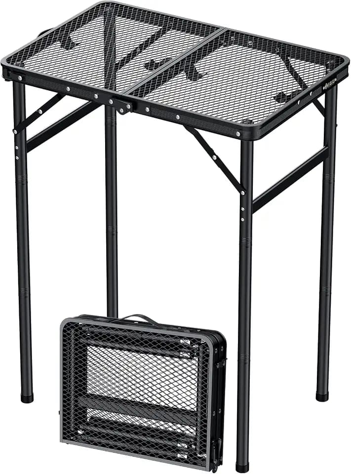 JiGiU Folding Camping Grill Table Foldable Lightweight 1 Mintute Quick-fold
