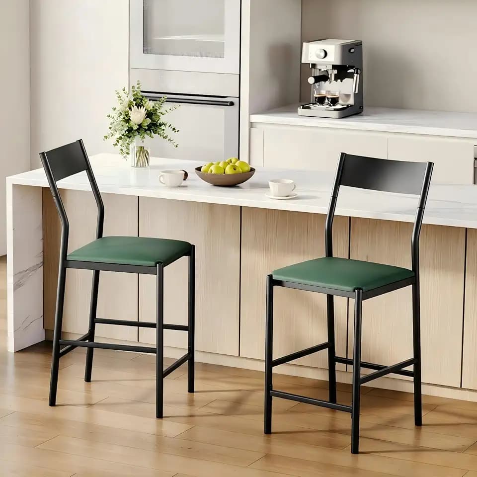 Garvee Modern Bar Stools Set of 2, 24 Inch Counter Height Barstools