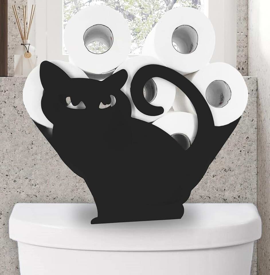 Toilet Paper Holders,Cat Metal FreeStanding Storage Tissue Paper Holders