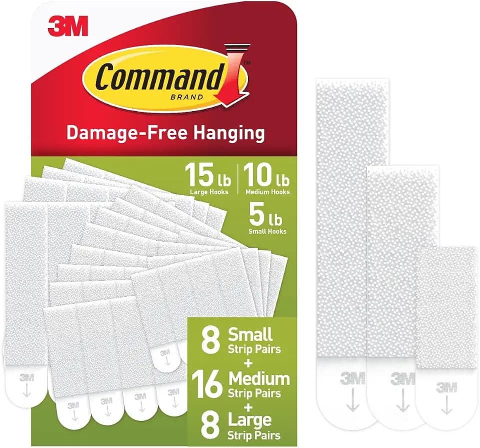 Command 15, 10 & 5 lb Assorted Picture Hanging Strips, 32 Pairs (64 Strips)