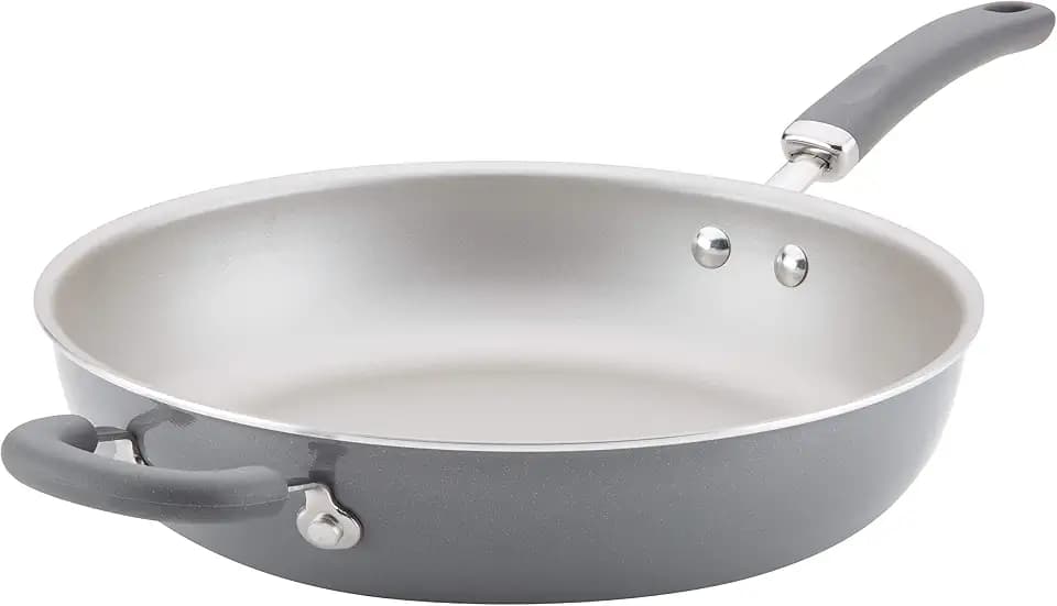 Rachael Ray Create Delicious Deep Nonstick Frying Pan / Fry Pan / Skillet - 12.5 Inch, Gray
