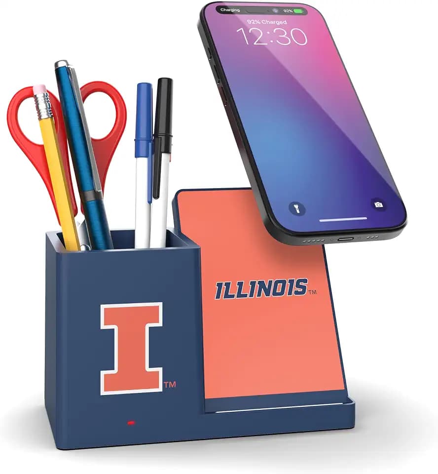 SOAR NCAA Unisex Cell Phone Wireless Charging Stand and Desktop Organizer