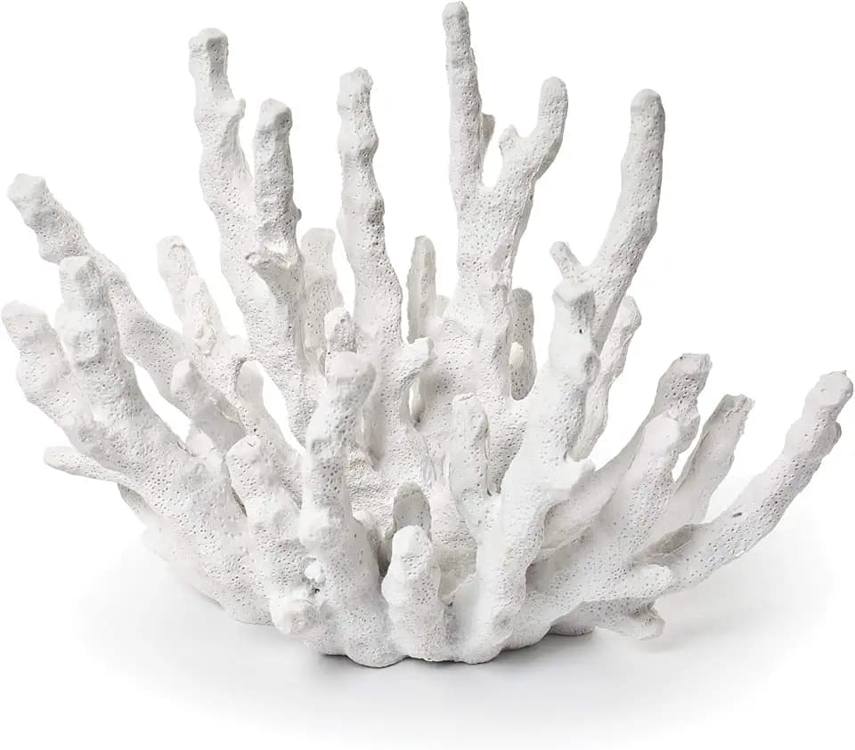 Abbott Collection 20-SEASHORE/45 Small White Finger Coral Decorative Resin Figurine