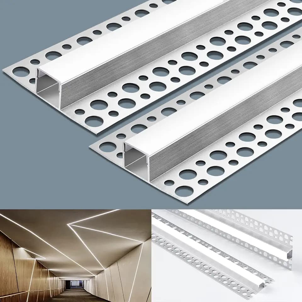 6 Pack Led Strip Light Channel Aluminum Track Profile Wtih White Diffuser