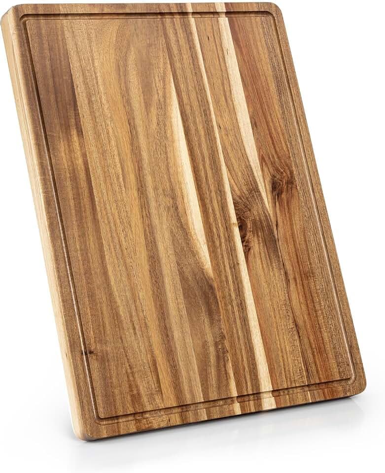 Acacia Wood Cutting Board for Kitchen, 24x18x1.2 Inch Extra Large Butcher Block Cutting Board Wooden Chopping Board Charcuterie Board With Juice Groove, Easy Grip Handle for Meat Cheese