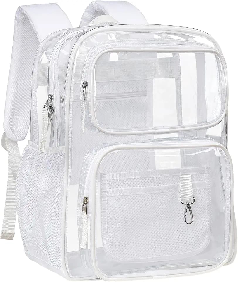 PACKISM Clear Backpack for School - 17 inch Heavy Duty Clear Bookbag