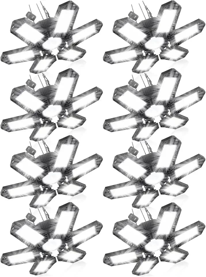 LED Garage Lights 8 Pack, 20000LM Plug in Shop Light Bay Lighting 6500K