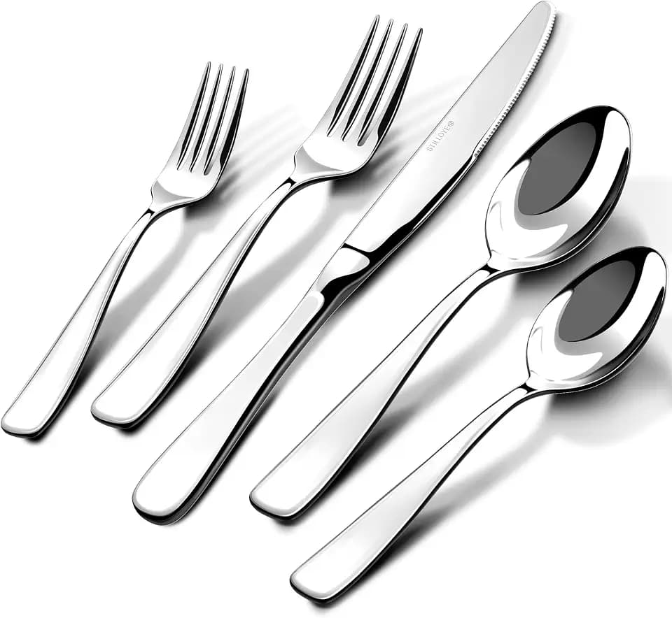 18/10 Silverware Set for 8, 40 Piece Stainless Steel Flatware Set Cutlery