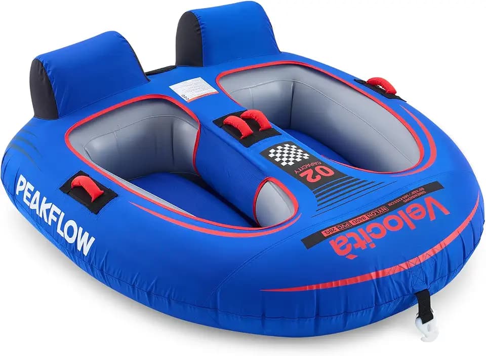 PEAKFLOW Towable Tube,Boat Tube,2 Rider Models,Tubes for Boating,PVC Liner and Full Nylon Cover