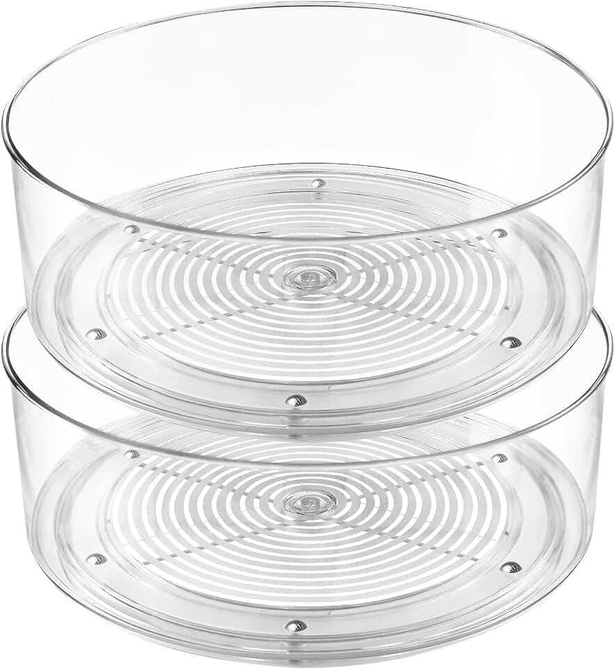 Lazy Susan Organizer, 2pcs 360 Degree Rotating Turntable Organizer