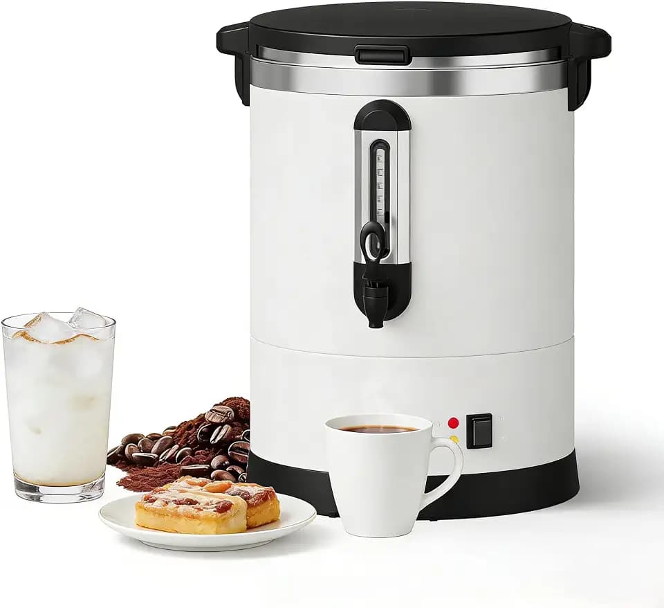 18 L/120 Cups Commercial Coffee Urn, Double Wall Commerical Coffee Maker with Cool-Touch Handles,Large Electric Percolate Coffee Maker Hot Water Urn for Buffet Catering Wedding Gathering
