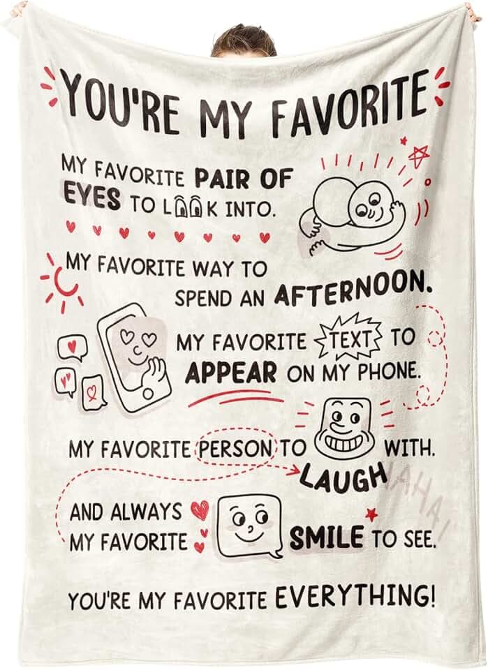 Craftique Anniversary Birthday Gifts for Girlfriend- I Love You Blanket