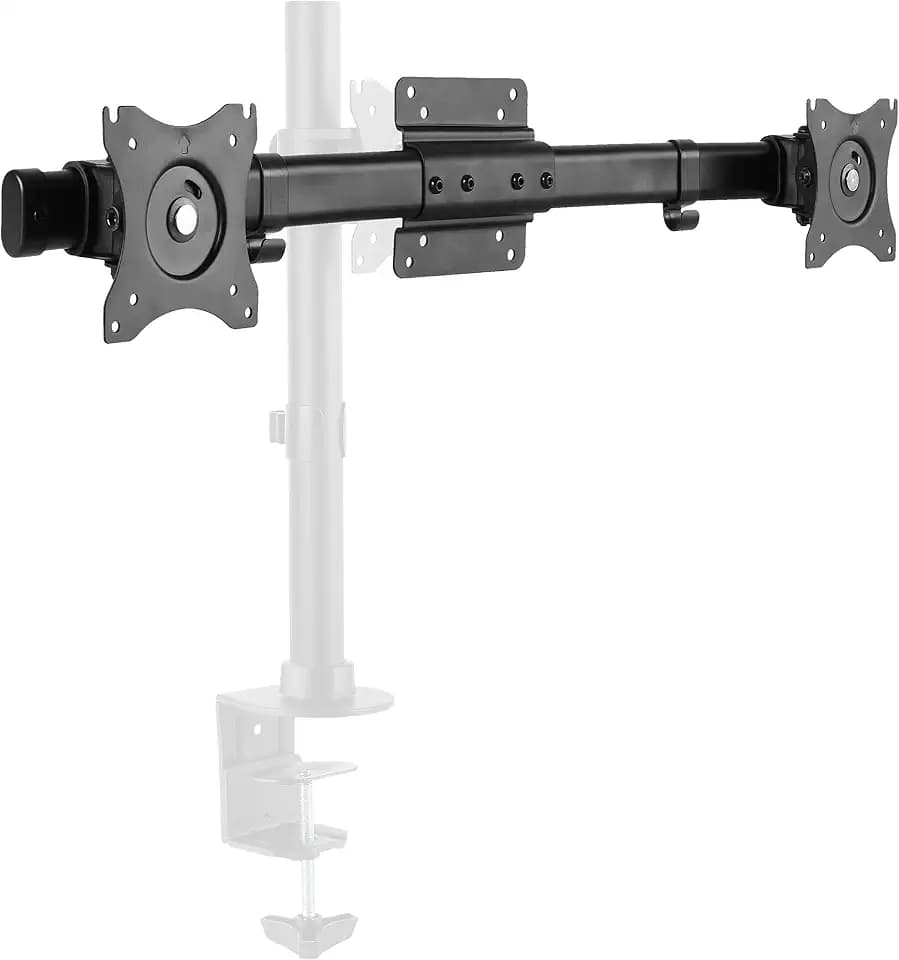 RICOO Monitor Halterung 2 Monitore Adapter schwenkbar neigbar Bildschirmhalterung Arme bis 27 Zoll CZ0012 Tischhalterung Bildschirm Arm VESA 75x75 100x100 Monitorhalter