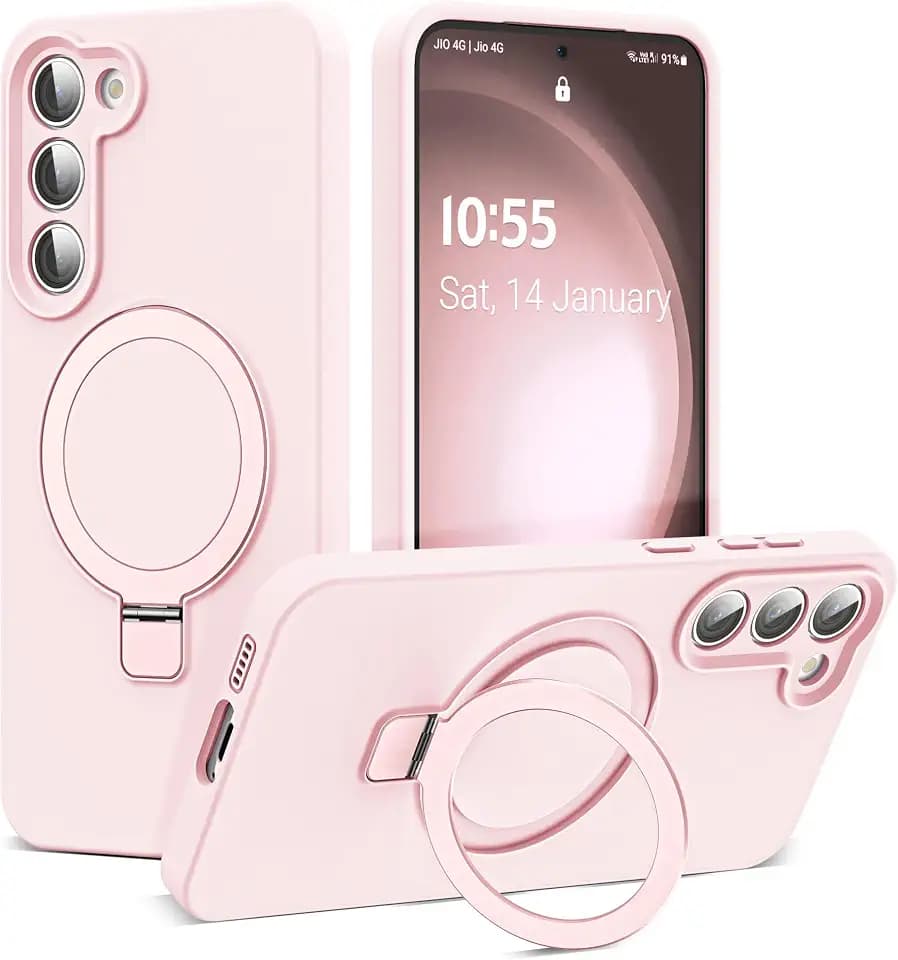 Case for Samsung Galaxy S23 with Stand,6.1" Pink