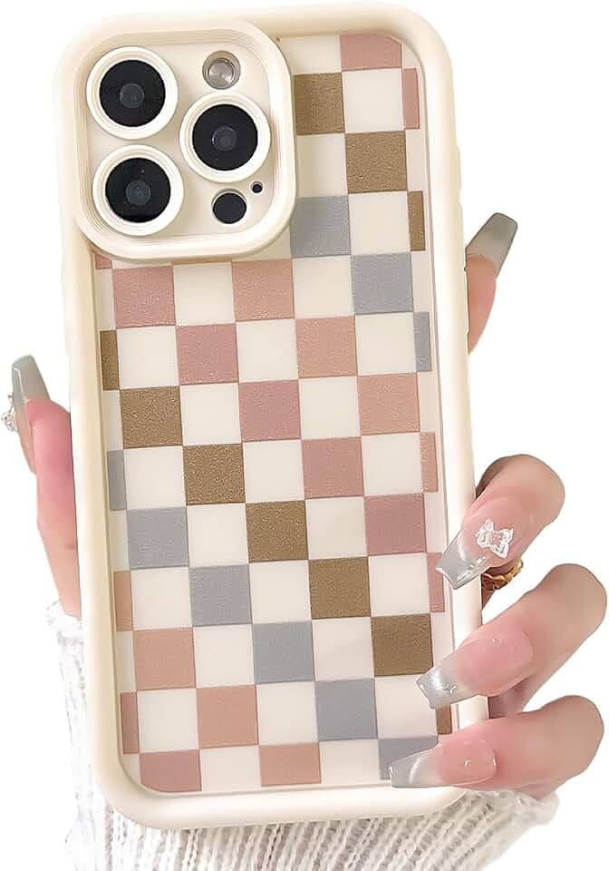 Lovmooful for iPhone 13 Pro Case Cute Checkerboard Plaid-Multicolor