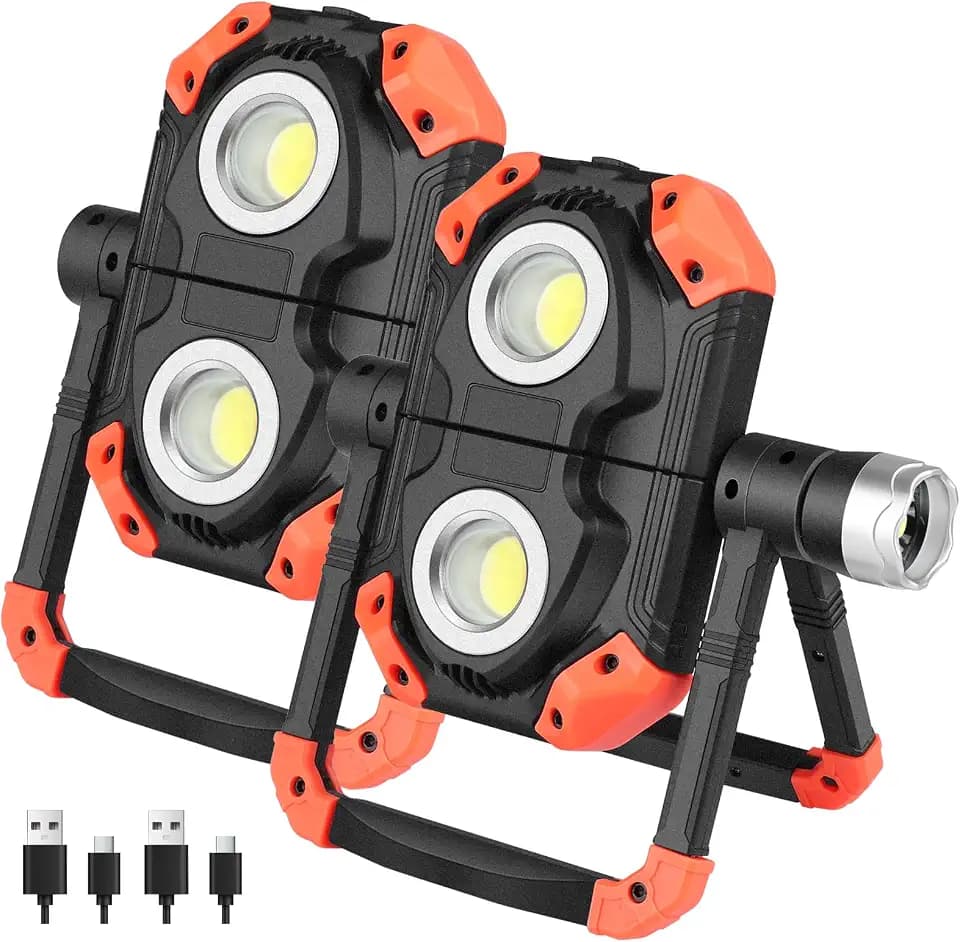 Sunzone LED Work Light,Rechargeable 2 in 1 Flood Lights & Spotlight