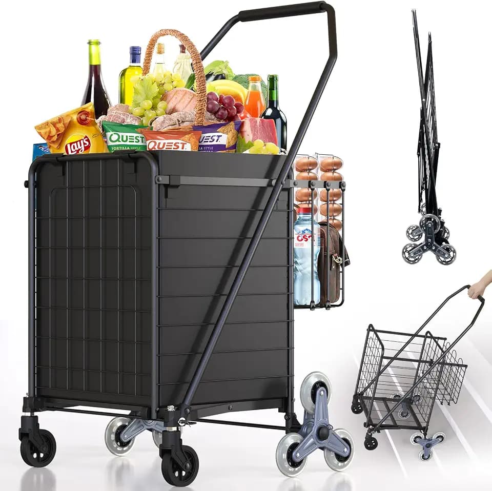 Stair Climbing Shopping Cart for Groceries, 280LBS Load Grocery Cart