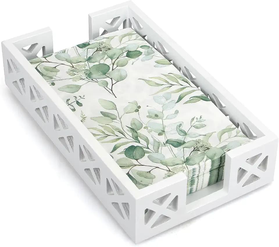 Guest Towel Holder for Bathroom Napkin Holder Wooden Paper Hand Towel Tray