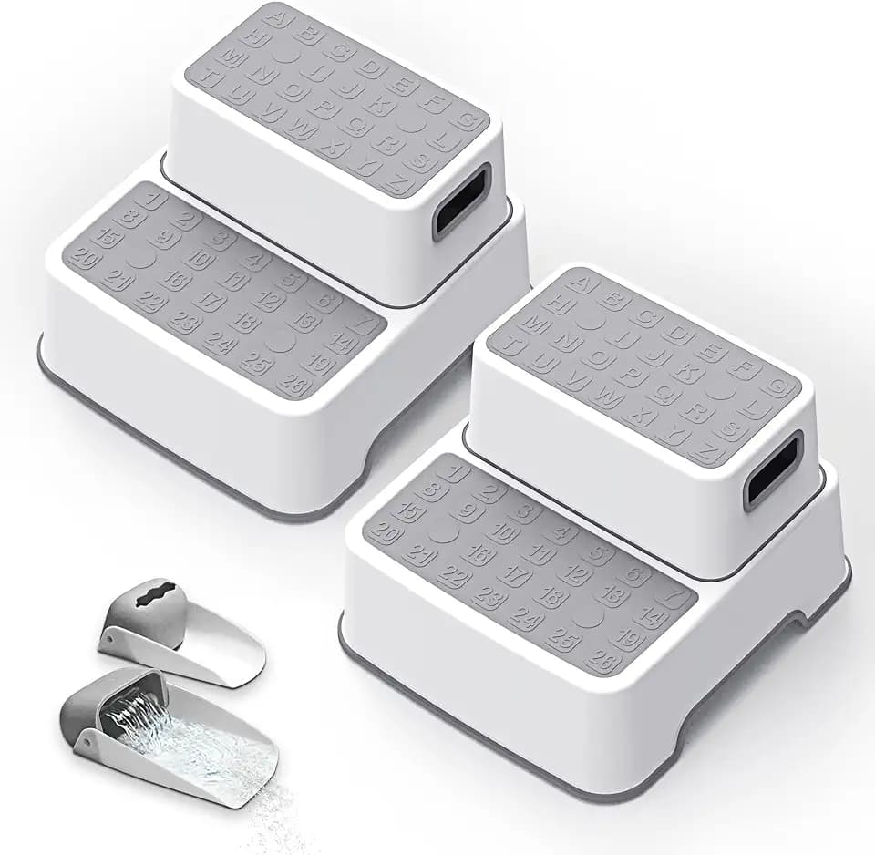 Toddler Step Stools, Kids Step Stool for Bathroom Sink, Gray
