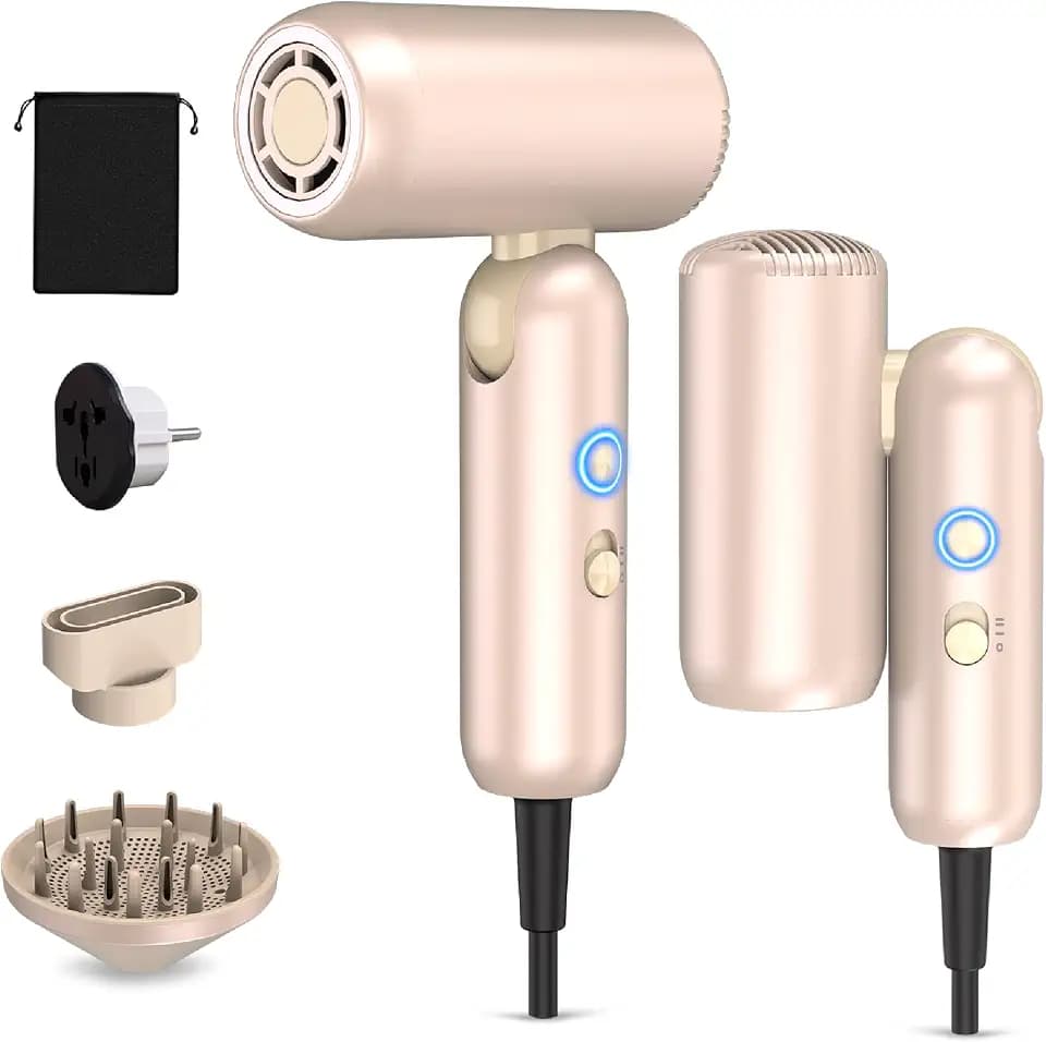 Mythsight StyleVibe High-Speed Dual Voltage Foldable Travel Hair Dryer
