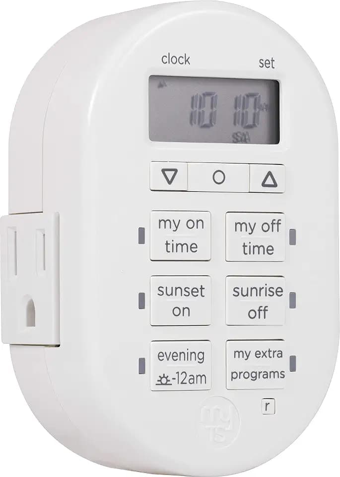 myTouchSmart Plug-in Digital Timer, 2 Grounded Outlets, White