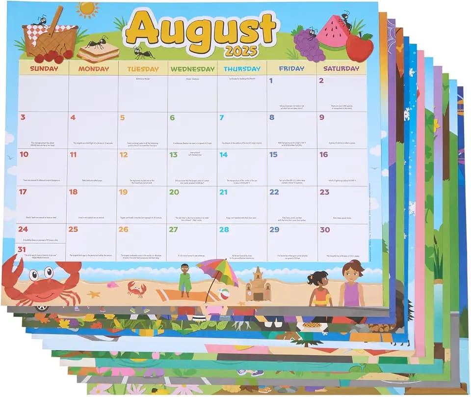 Really Good Stuff Monthly Calendar Pages 2025-2026 - Primary