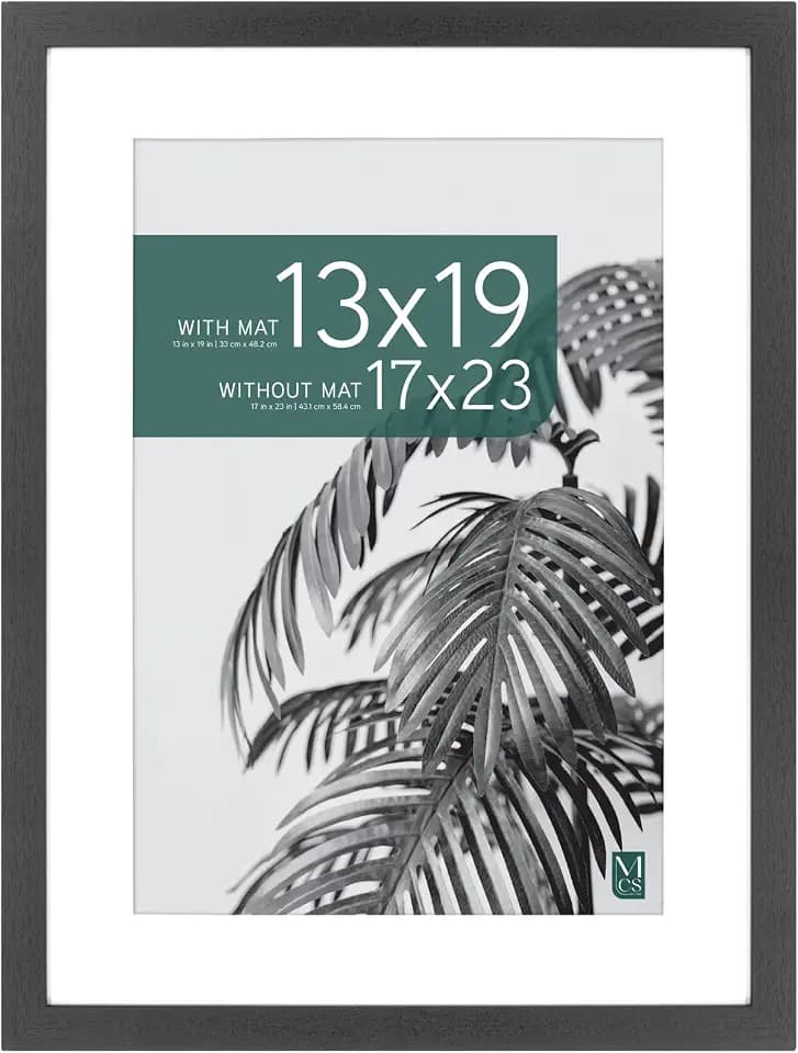 MCS Studio Gallery Poster Frame, 17x23 Matted to 13x19, Black Woodgrain