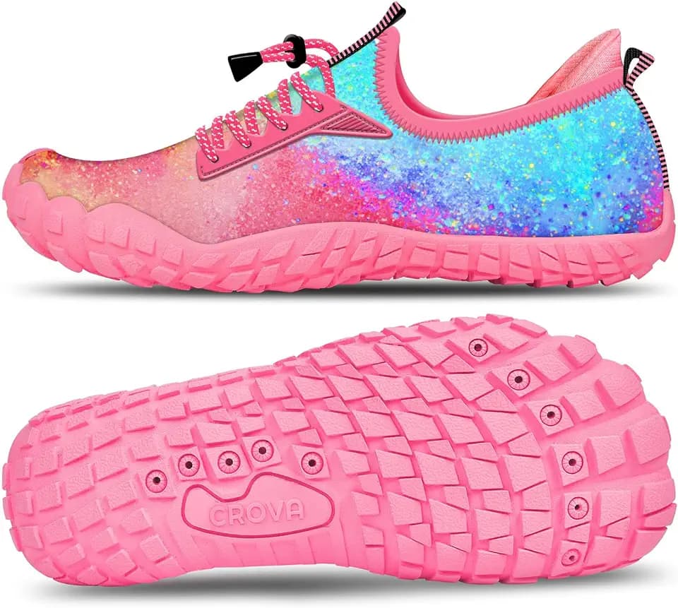 CROVA Built-in Heel Grip Kids Water Shoes for Boy Toddler Girl Wide Toe Box