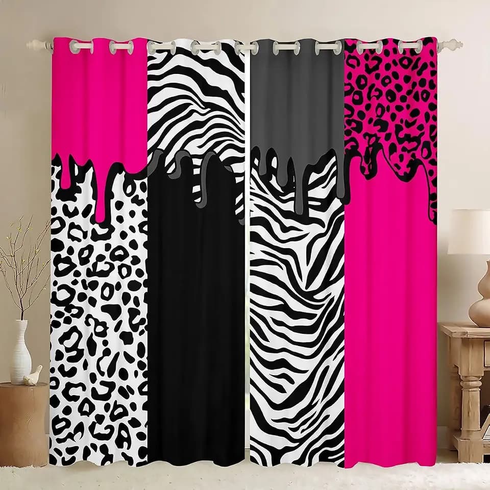 Feelyou Leopard Cheetah Animal Curtains Living Room 2 Panels 42 x 63 Inch