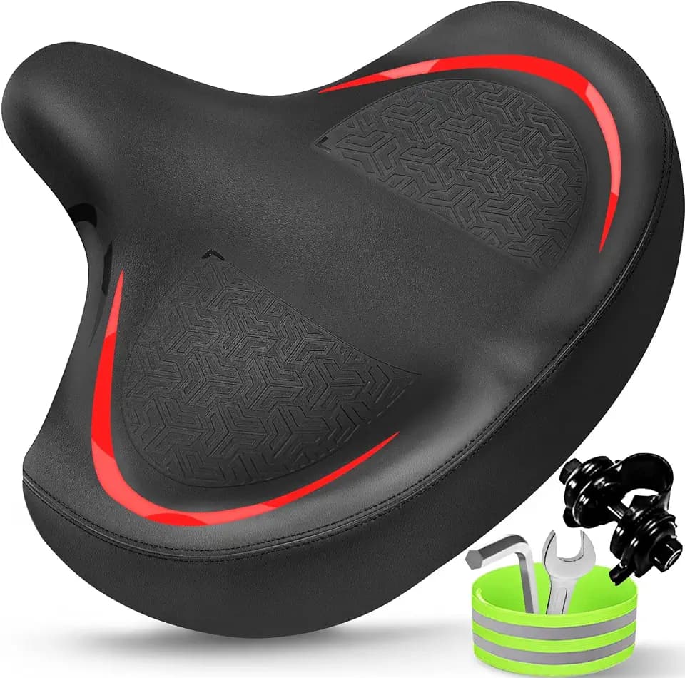 Bicycle Seat, Bike Seat for Women Men Extra Comfort Wide, Oversized Comfortable Seats Saddle for Peloton Bikes, Fit for Exercise Bikes, Electric Bikes, Mountain Bikes, Cruiser Bikes