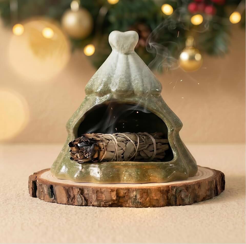 Ceramic Palo Santo Holder & Christmas Tree Incense Burner